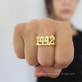 Gold Design Cheap Signet Personalized Custom Year Ring